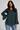 Beaded Neckline Blouse in Dark Green- Size: XL