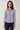 Pinstriped Contrast Detail Shirt in Cotton- Size: L