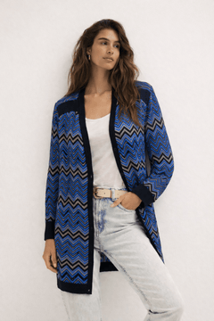 Zigzag Pattern Cardigan in Viscose - Size: L