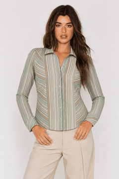 ♦︎ Blue Brown Shirt - Size: M