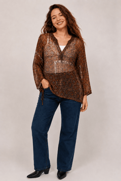 ♦︎ Bohemian Sheer Blouse - Size: L