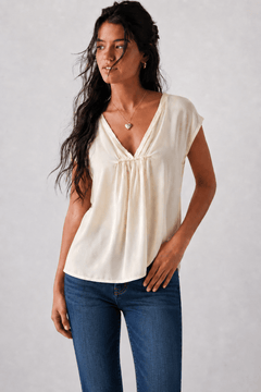 Cream Blouse in Silk Blend- Size: S/M