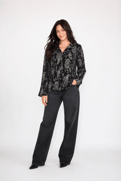 Crinkle Blouse in Fitted Look - Size: L