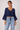 Deep Navy Crochet Trim Blouse - Size: S