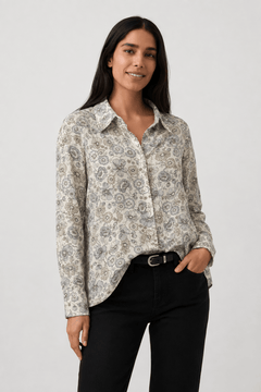 Delicate Floral Shirt in Cotton - Size: M