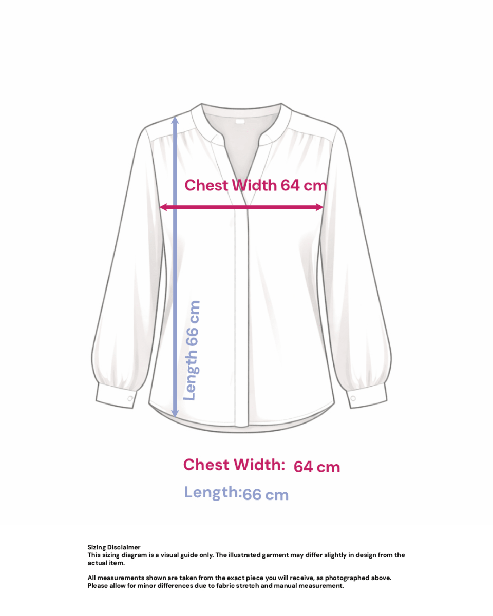 Dense Floral Blouse in Cotton- Size: XL — measurements