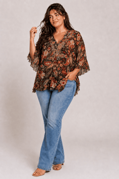 Embellished Tunic Blouse in Viscose- Size: XXL