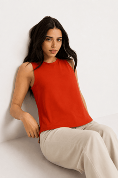 Minimalist Top in Crimson- Size: S