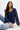 Navy Blue Blouse in Polka Dot- Size: M