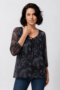 Paisley Blouse in Relaxed Silhouette- Size: XL