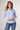 Striped Collared Shirt in Soft Blue- Size: S/M