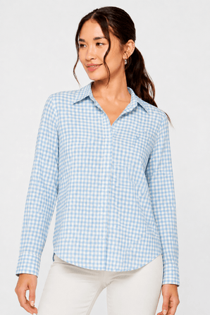 Textured Cotton Blend Collared Shirt - Size: S
