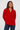 Vintage Embroidered Blouse in Vivid Red- Size: XL