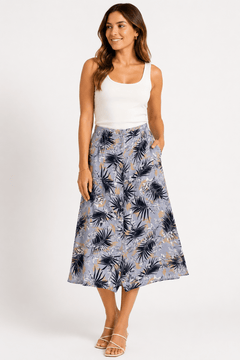 Vintage Skirt with Palm Tree Print- Size: S/M
