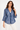 Wavy Pattern Blouse in Purple and Blue- Size: L