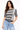 Viscose Blend Striped Top in Asymmetrical Pattern - Size: L