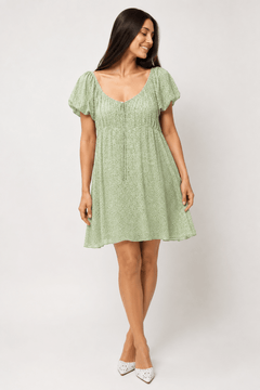 ♦︎ Green Viscose Dress - Size: XXL