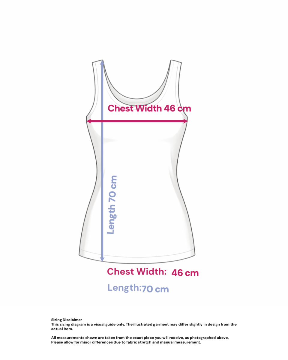 Seashell Print camisole in Viscose- Size: M — measurements