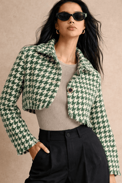 Raw Trim Cropped Jacket - Size: L