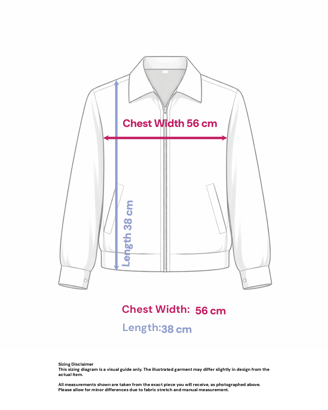 Raw Trim Cropped Jacket - Size: L — measurements