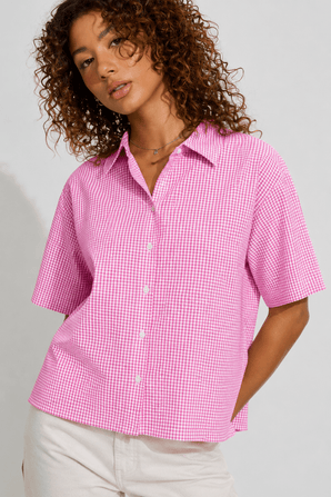 Short-sleeve Shirt in Lollipop Pink - Size: M/L