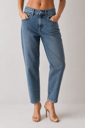 Light Wash Mom Slim Fit Jeans - Size: S/M