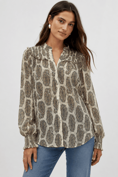 Long Blouse/Tunic in Neutral Colors - Size: L
