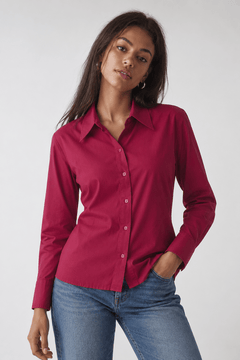 Magenta Cotton Shirt - Size: S