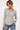 Striped Cotton Shirt in Light Grey- Size: S