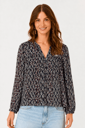 U.S.POLO Abstract Pattern Blouse - Size:M/L