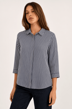 Lightweight Blouse in Casual Stripes- Size: XL