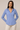 ♦︎ Blue collared blouse - Size: M 9Quality : Good)