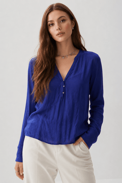 ♦︎ Blue Viscose Blouse - Size: XS