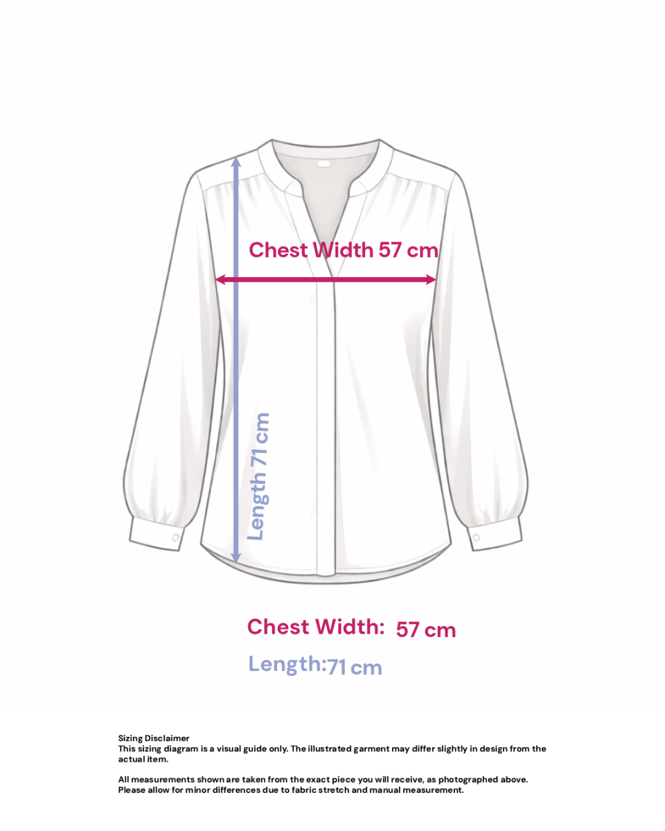 Boho Blouse with Kimono Sleeves- Size: L — measurements