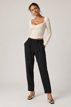 Drawstring Waist Minimalist Trousers - Size: S