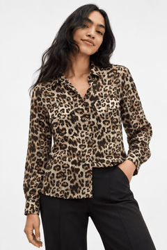 Leopard Print Shirt in Soft Fabric- Size: XS