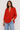 Vibrant Orange Blouse with Deep V-neck - Size: M