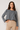 Zara Open Back Blouse in Navy and Cream- Size: L