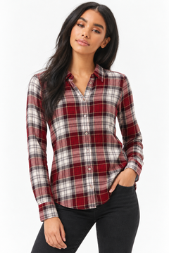 Plaid Flannel Shirt in Cotton- Size: XS/S