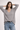 Fine Knit V-neck Jumper in Grey- Size:S