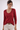 Cherry Red Sweater with Deep Neckline- Size: M
