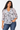 Blurred Motif Blouse in Light Grey- Size: L