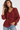 Sheer Ruffle Blouse in Maroon- Size: M