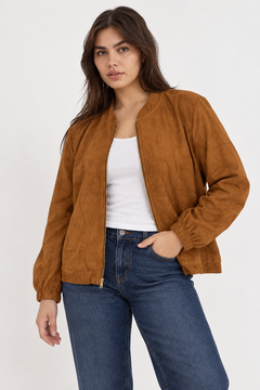 Faux Suede Jacket in Tan- Size: XL