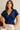 Deep Navy Bold Floral Print Blouse- Size: XL