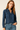 Vibrant Navy Blue Shirt with  Delicate Floral Print- Size: M