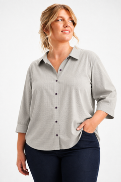 Pin-striped Cotton Blend Shirt- Size: XXXL