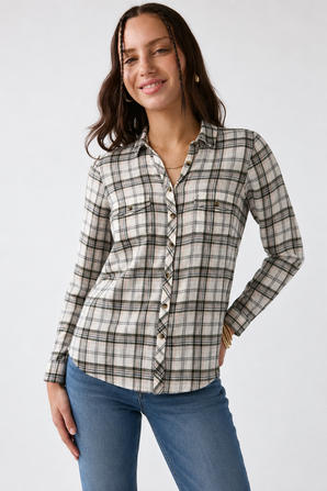 Grey and Pink Shirt in 100% Cotton- Size: S/M
