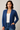 Navy Cardigan with Relaxed Draped Silhouette - Size: L