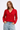 Vivid Red Sweater with Minimal Front Fasting- Size:M/L